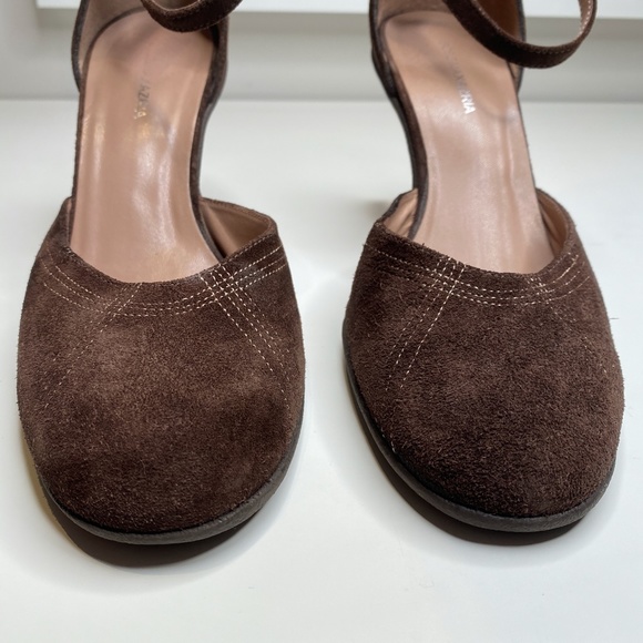 BCBGMaxAzria Brown Vintage Suede Heels - Picture 3 of 11